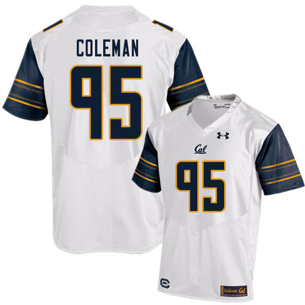 Men #95 Ben Coleman Cal Bears UA College Football Jerseys Sale-White - Click Image to Close